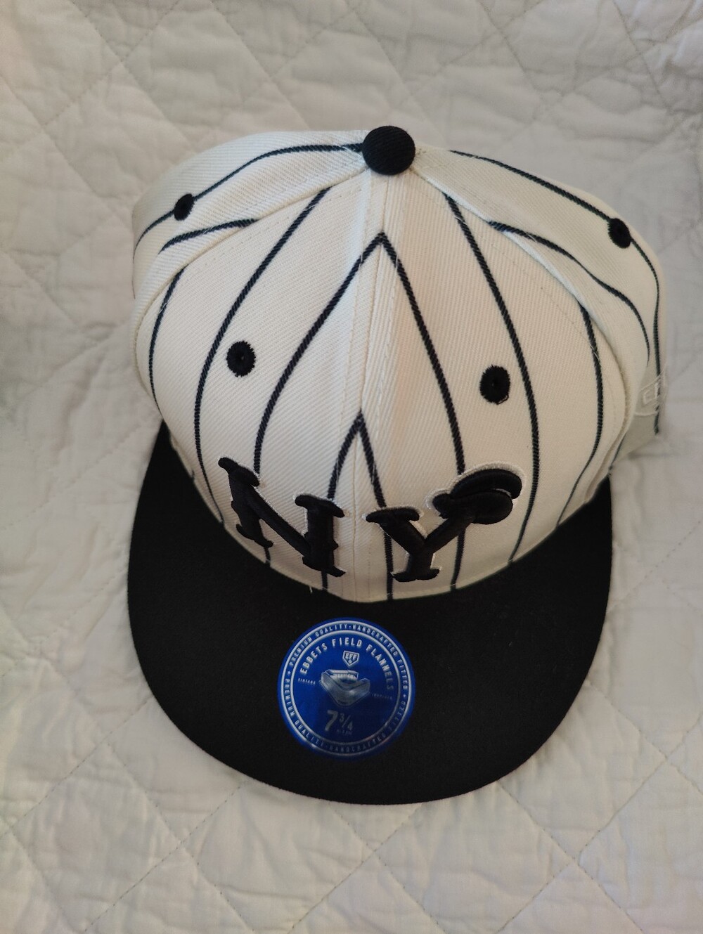 Ebbets Field Flannels New York Black Yankees 1936 vintage pinstripe fitted cap. 
